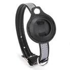 For Airtag Tracker Protective Cover Pet PU Collar, Specification: XS(Black) - 1