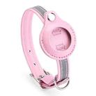 For Airtag Tracker Protective Cover Pet PU Collar, Specification: M(Pink) - 1