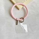 3 PCS Phone Case Silicone Bracelet Keychain Anti-fall Phone Lanyard with Patch(Pink) - 1