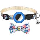 Anti-Lost Printed Bow Pet Collar with Bell for AirTag(Blue) - 1