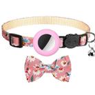 Anti-Lost Printed Bow Pet Collar with Bell for AirTag(Pink) - 1