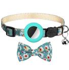 Anti-Lost Printed Bow Pet Collar with Bell for AirTag(Mint Green) - 1