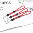 10 PCS Adjustable Mobile Phone Lanyard Short Type Lanyard Wrist Anti-lost Lanyard(Jacquard Red) - 1