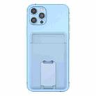 CY133H Silicone Magnetic Phone Holder with Card Holder Function(Peak Blue) - 1