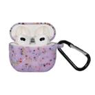 For AirPods 1/2 Bluetooth Earphone Silicone Case(Purple Floral) - 1