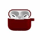 Bluetooth Earphone Soft Silicone Case For AirPods Pro (Wine Red) - 1