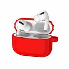Bluetooth Earphone Soft Silicone Case For AirPods Pro (Red) - 1