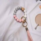 For Airpods Tassel Beaded Bracelet Earphone Case, Color: Pink Bead - 1