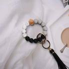 For Airpods Tassel Beaded Bracelet Earphone Case, Color: Black Bead - 1
