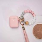 For Airpods Tassel Beaded Bracelet Earphone Case, Color: Pink Beads+Cover - 1