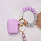 For Airpods Tassel Beaded Bracelet Earphone Case, Color: Light Purple Bead+Cover - 1