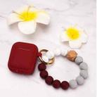 For Airpods Tassel Beaded Bracelet Earphone Case, Color: Striped Wine Red+Bead+Buckle - 1