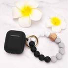 For Airpods Tassel Beaded Bracelet Earphone Case, Color: Striped Black+Bead+Buckle - 1