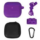 Bluetooth Earphone Silicone Cover Set For AirPods 3, Color: 5 PCS/Set Purple - 1