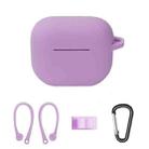 Bluetooth Earphone Silicone Cover Set For AirPods 3, Color: Ear Hanging Set Light Purple - 1