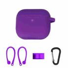 Bluetooth Earphone Silicone Cover Set For AirPods 3, Color: Ear Hanging Set Purple - 1