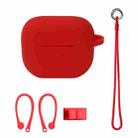 Bluetooth Earphone Silicone Cover Set For AirPods 3, Color: Hand Rope Set Red - 1