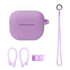 Bluetooth Earphone Silicone Cover Set For AirPods 3, Color: Hand Rope Set Light Purple - 1