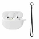 Bluetooth Earphone Silicone Cover For OPPO Enco X2 With Hand Rope(White) - 1