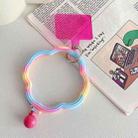 Flower-shaped Wave Phone Case Anti-lost Keychain Silicone Bracelet(Rainbow) - 1