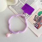 Flower-shaped Wave Phone Case Anti-lost Keychain Silicone Bracelet(Light Purple) - 1