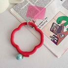 Flower-shaped Wave Phone Case Anti-lost Keychain Silicone Bracelet(Red) - 1