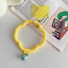 Flower-shaped Wave Phone Case Anti-lost Keychain Silicone Bracelet(Yellow) - 1