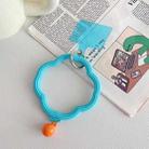 Flower-shaped Wave Phone Case Anti-lost Keychain Silicone Bracelet(Blue) - 1