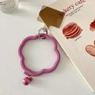 Flower-shaped Wave Phone Case Anti-lost Keychain Silicone Bracelet(Smoky Purple) - 1