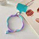 Flower-shaped Wave Phone Case Anti-lost Keychain Silicone Bracelet(Purple Blue Gradient) - 1