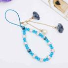 Crystal Mobile Phone Lanyard Girls Ceramic Clay Plaster Flower Bracelet(Blue) - 1