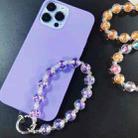 2 PCS Acrylic Colorful Round Bead Bracelet Phone Lanyard with Patch(Random  Color) - 1