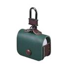 For AirPods Pro Bluetooth Wireless Earphone Shockproof Leather Protective Case(Dark Green) - 1