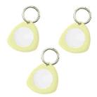 3PCS Tracking Anti-Lost Locator Silicone Triangle Case For AirTag(Light Yellow) - 1