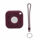Tracker Anti-Lost Silicone Case For Airtag, Color: Coffee Brown+Lanyard+Key Ring - 1