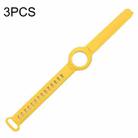 3PCS Anti-lost Location Tracker Silicone Bracelet Protective Cover For AirTag(Yellow) - 1