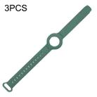 3PCS Anti-lost Location Tracker Silicone Bracelet Protective Cover For AirTag(Pine Needle Green) - 1