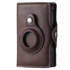FY2108 Tracker Wallet Metal Card Holder for AirTag, Style: Crazy Horse (Coffee) - 1