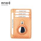 TQ-319 Anti-Theft Anti-Lost Tracker Leather Card Holder For AirTag, Style: Carbon Fiber (Brown) - 1