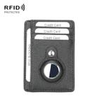 TQ-319 Anti-Theft Anti-Lost Tracker Leather Card Holder For AirTag, Style: Cross Pattern (Black) - 1