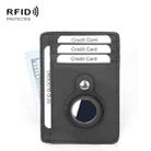 TQ-319 Anti-Theft Anti-Lost Tracker Leather Card Holder For AirTag, Style: Leather Flat Pattern (Black) - 1