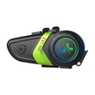 Motorcycle Helmet Call Music Navigation Bluetooth Headset, Color: Green(Soft Pipe Microphone) - 1