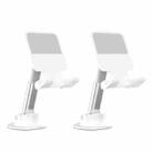 2PCS T12 Wall Bracket Bathroom Kitchen Desktop Live Portable Foldable Paste Phone Bracket(White) - 1