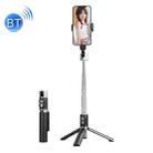 Retractable Bluetooth Selfie Stick Mobile Phone Live Broadcast Tripod Stand, Style: Without Light (Black) - 1