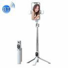 Retractable Bluetooth Selfie Stick Mobile Phone Live Broadcast Tripod Stand, Style: Double Light (White) - 1