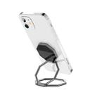 Metal Ring Buckle Live Rotating Magnetic Suction Car Desktop Tablet Folding Phone Bracket(Black) - 1
