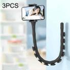 3PCS Caterpillar Mobile Phone Stand Magic Suction Cup Bedside Desktop Bracket(Ink Black) - 1