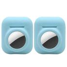 2PCS 2 In 1 Earphone Protective Case Tracker Cover For AirTag / Airpods 2(Light Blue) - 1