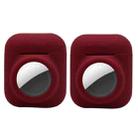 2PCS 2 In 1 Earphone Protective Case Tracker Cover For AirTag / Airpods 2(Claret) - 1