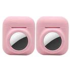 2PCS 2 In 1 Earphone Protective Case Tracker Cover For AirTag / Airpods 2(Pink) - 1